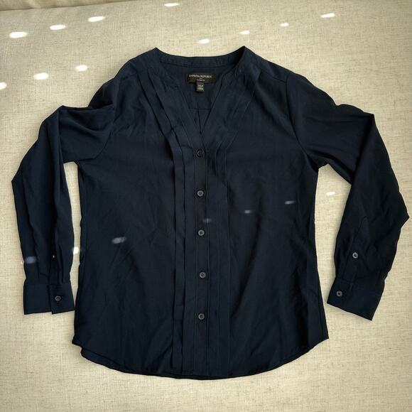 Banana Republic Navy Blouse - Picture 1 of 6